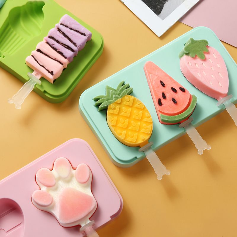 Homemade Ice Cream Moulds Make Ice Cream Sorbet Popsicles Popsicles Kids Cute Silicone Frozen Ice Cubes Set