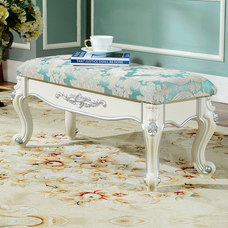 Changing shoe stool European style simple door wearing shoe stool home fabric sofa stool low stool bedroom foot stool bed end stool