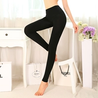 300D cotton mỏng giảm béo chín điểm legging vớ mùa xuân và mùa thu dày không có quần legging eo chín vớ quần tất lưới 3d