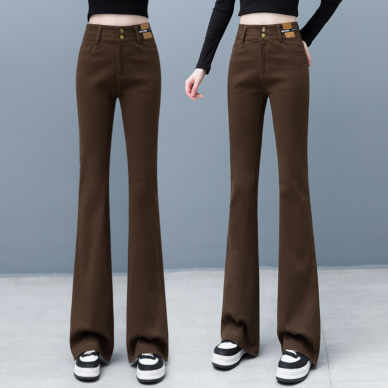 Flared Jeans for Women, New Spring and Autumn Elastic Slim Fit High-Waisted Casual Pants, Bootcut Pants for Women