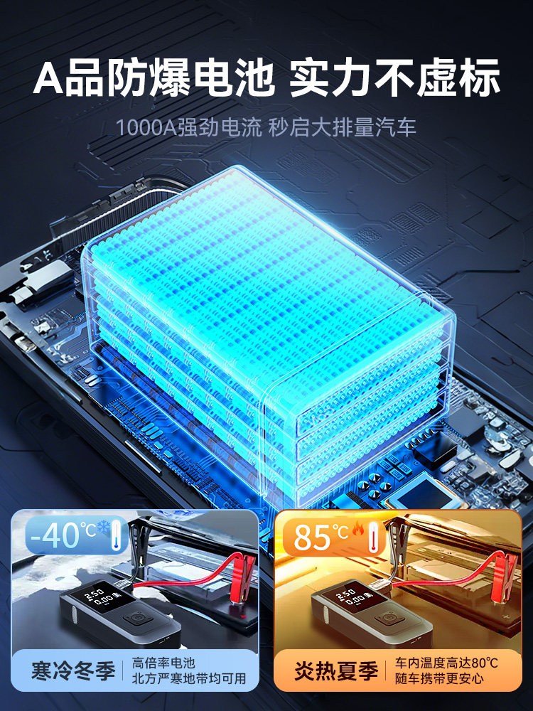 Car Emergency Jump Starter with Air Pump All-In-One Machine, Car Battery Jump Starter, Ignition Tool, Special for Car Use