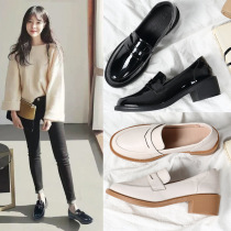 Gulvdinel Genuine Leather Small Leather Shoes Woman New Inn Shoes 100 Hitch A Foot Pedal High Heel Gush Coarse Heel Single Shoe