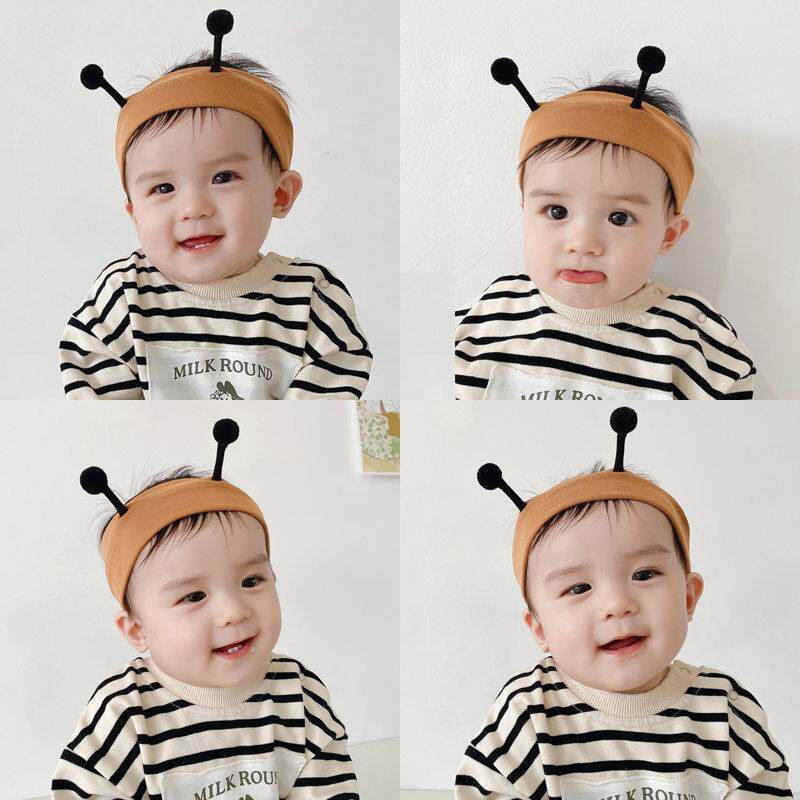 Baby hairband cute super cute cute bee baby hairband autumn and winter cashmere cotton fontanelle cap newborn men and women