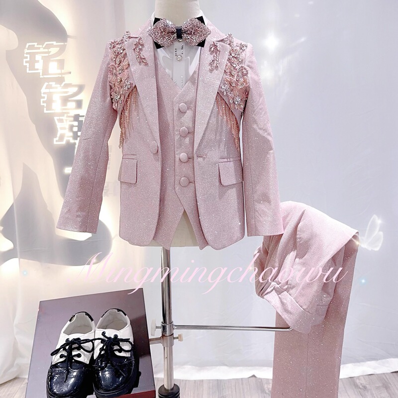 Mingming Chaozhiya Kidsren's Classy Accessible Luxury Dress Boys' Suit Design Stereo Tailoring Hosting Singing