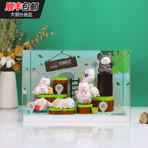 Crystal colour POPMART bubble Mater VIIVICAT LAZY FRIENDS SERIES BLIND BOX TREND PAPARAZZI THEMED DISPLAY CASE