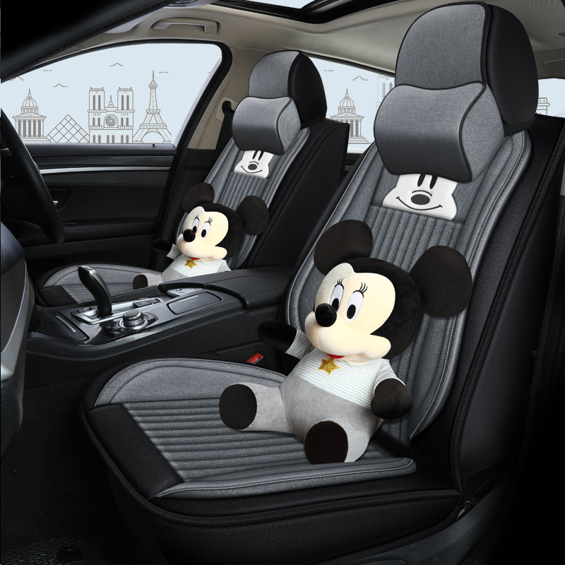 Goddess new Mickey cute car seat cover cartoon cushion fashion men and women breathable seat cushion four seasons universal