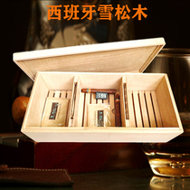 Solid wood imported Spanish cedar wood box cigar alcoholized humidor large capacity 220 cigar cabinet humidor