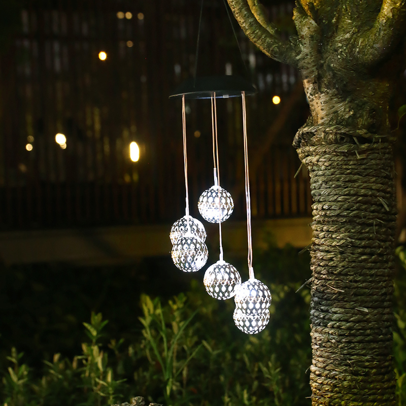 Solar Wind Bell Lamp Balcony Terrace Terrace Arrangement Chandelia Landscape Small Hanging Lamp Outdoor Waterproof Patio Garden Fancy Lamp