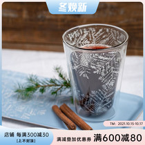 Finland muurla Frost double heat-resistant glass water Cup Candlestick vase birch tray Nordic coffee cup