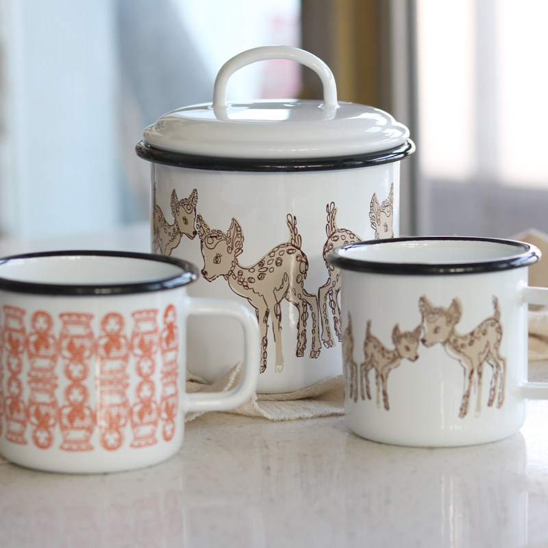Finland Muurla Ivana Helsinki series enamel mug cup enamel mug cup cake cookie barrel
