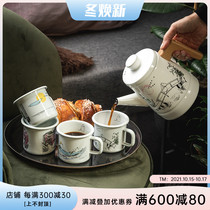 Finland muurla moomin original painting series moomin cartoon enamel cup water Cup Candlestick kettle glass vase