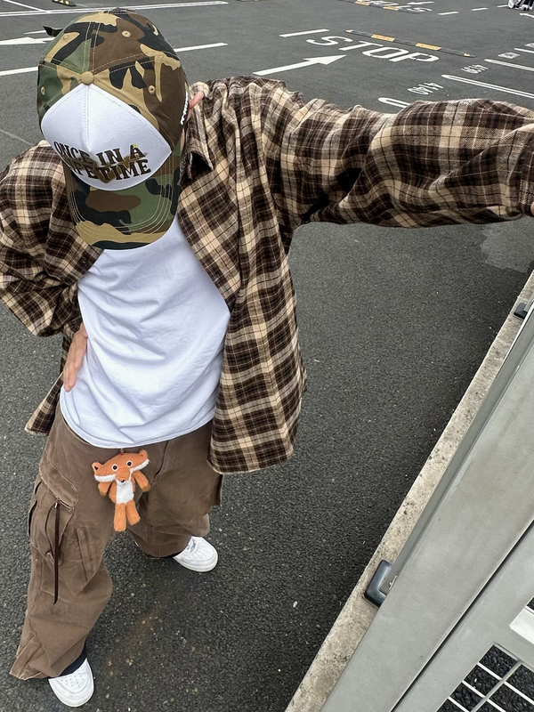 N-Now Original Plaid Shirt with Lapel