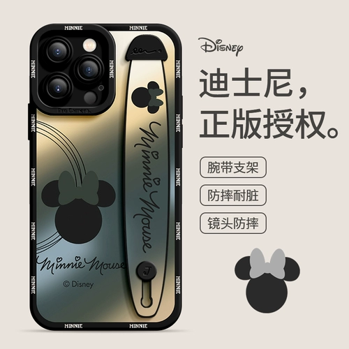 Дисней, apple, совместимый iPhone 15/14, чехол для телефона, силиконовая защитная сумка подходит для мужчин и женщин, браслет, трубка, iphone, 14/15, 15promax, для влюбленных, защита при падении, простой и элегантный дизайн, изысканный стиль