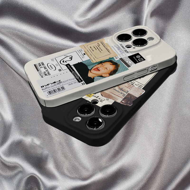 Sunglasses Label Black Suitable for Apple 14 Phone Case New Model iPhone 13 High-End Feel 15Pro Hard Shell Glossy Film 11Promax for Men and Women 12Mini Full Coverage Anti-Drop Case Plus