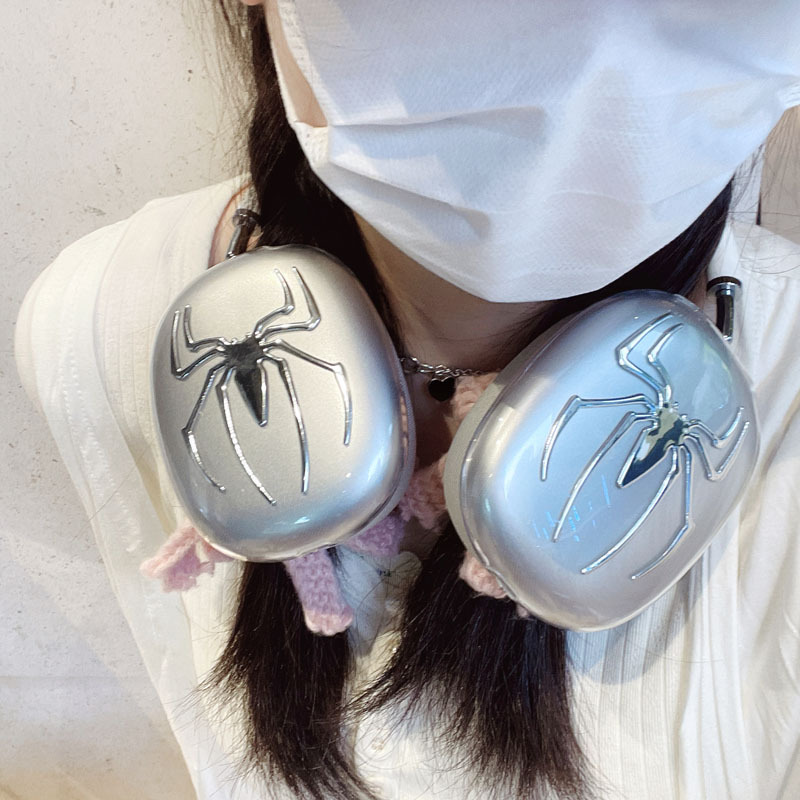 Metal Transparent Spider-Man Soft Case for AirPods Max, Suitable for Apple AirPods Max Protective Case, Soft Case Earphone Cover, Trendy and Creative AirPods Max 2 Protective Case, Personalized