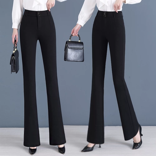 Осенние штаны-клёш, летние штаны, по фигуре, свободный прямой крой, высокая талия