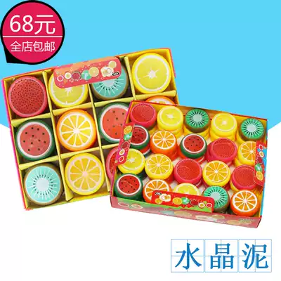 Fruit Crystal mud diy handmade creative color mud 6-color children's toys transparent jelly mud ramen set slug mud