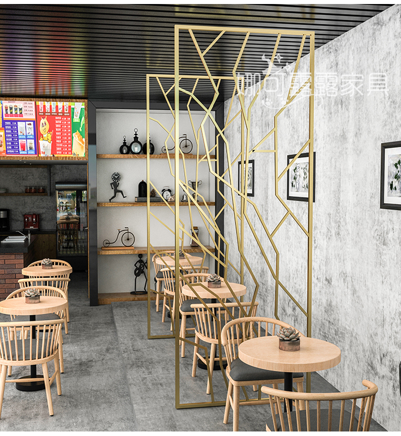 Bắc Âu đơn giản rèn sắt vách ngăn phòng khách nhà hàng cafe màn hình hiện đại Trung Quốc cửa sổ hoa hiên tùy chỉnh ngắn - Màn hình / Cửa sổ vách lam gỗ
