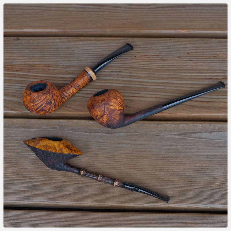 Italian Duca Handmade Briar Pipe, Freestyle Pufferfish Prince