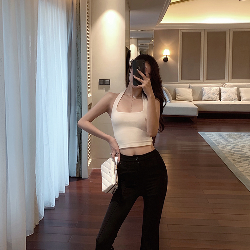 Harness Design Sensation Small Crowd Outwear 2022 Early Spring New Fashion 100 Hitch Slim Short hanging neck Breasted Vest