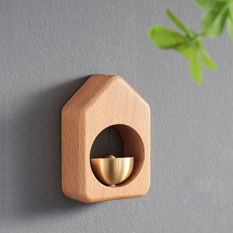 Wind Bell Suction Door Type Solid Wood Brass Creative Day Department Minima Handmade Fridge Entrance Bronze Bell Bell Doorbell