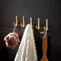 Net red brass small adhesive hook porch kitchen wall single hook home Nordic decorative clothes hat adhesive hook non-perforated