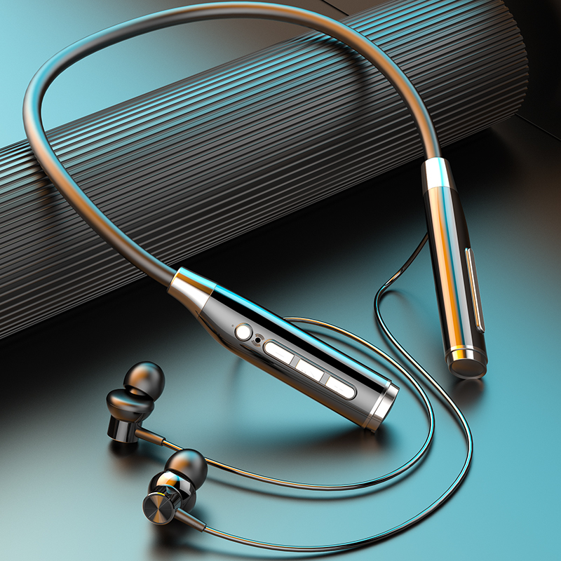 Wireless Bluetooth headphone neck-hanging hanging-neck ultra-long sequel sports Type suitable for Huawei Xiaomi Apple listening song 100 hours Magnetic Card Noise-long Standby Great Power