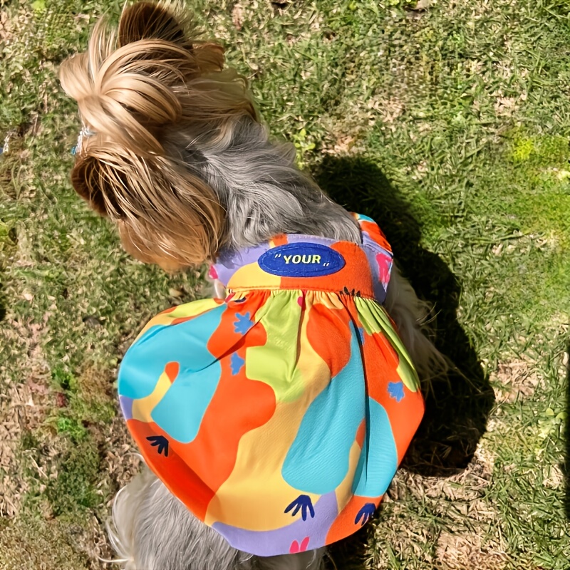 Spring and Summer Pet Thin Suspender Dress, Cute Multi-Color Bubble Skirt, Casual Dog and Cat Clothes