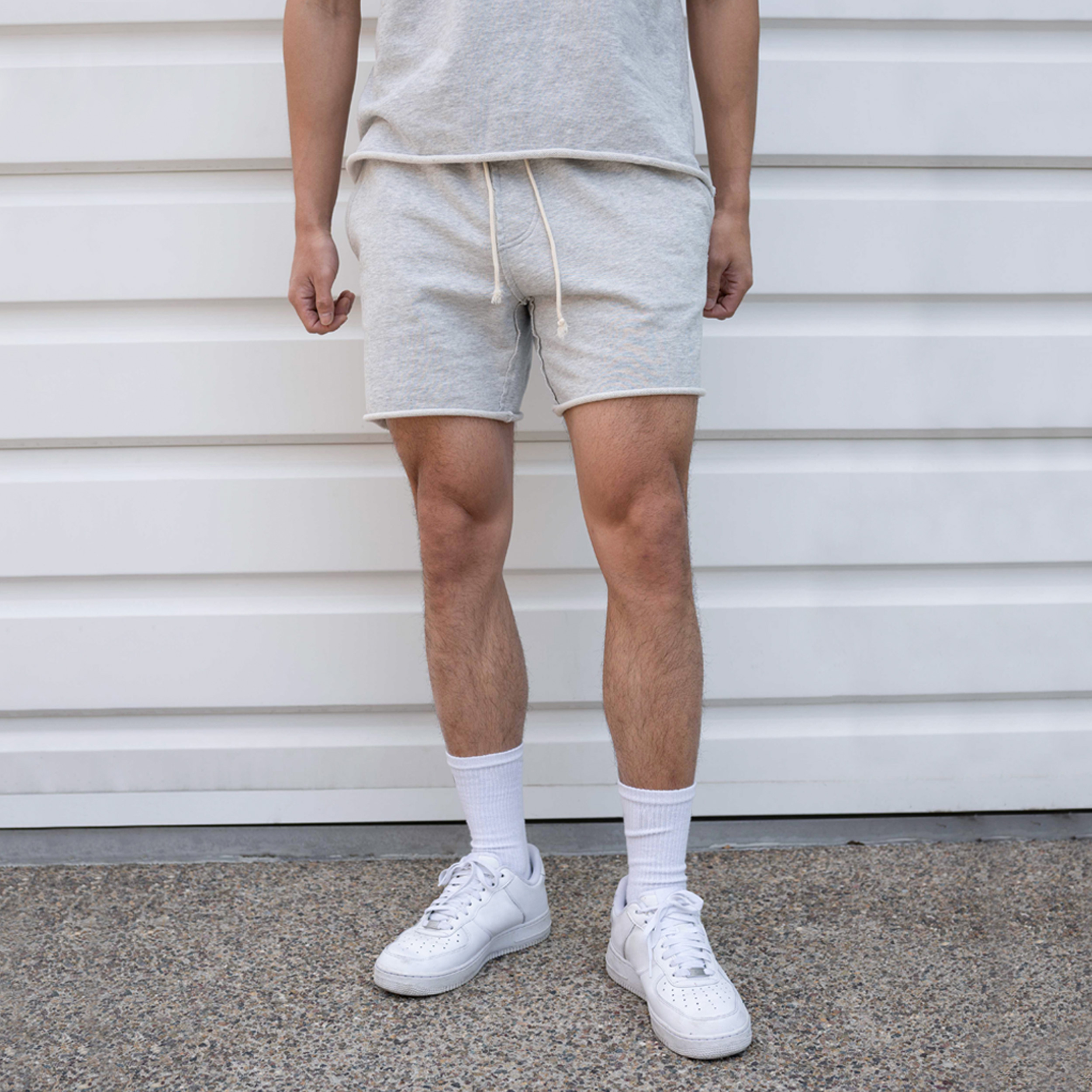 DRIOCO Spring Summer Pure Color Hair Ring Curl Movement Casual Shorts Male Trend Pure Cotton 50% Pants Loose Training Pants