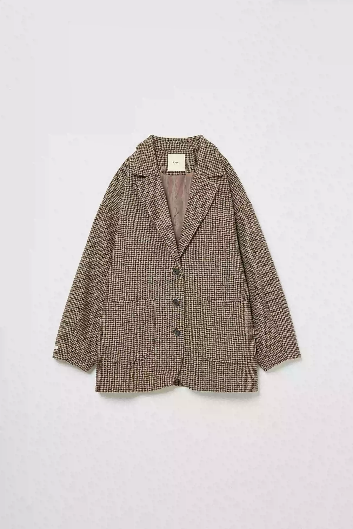 日本代购拼邮包税eaphi外套CHECKERED BOA COAT