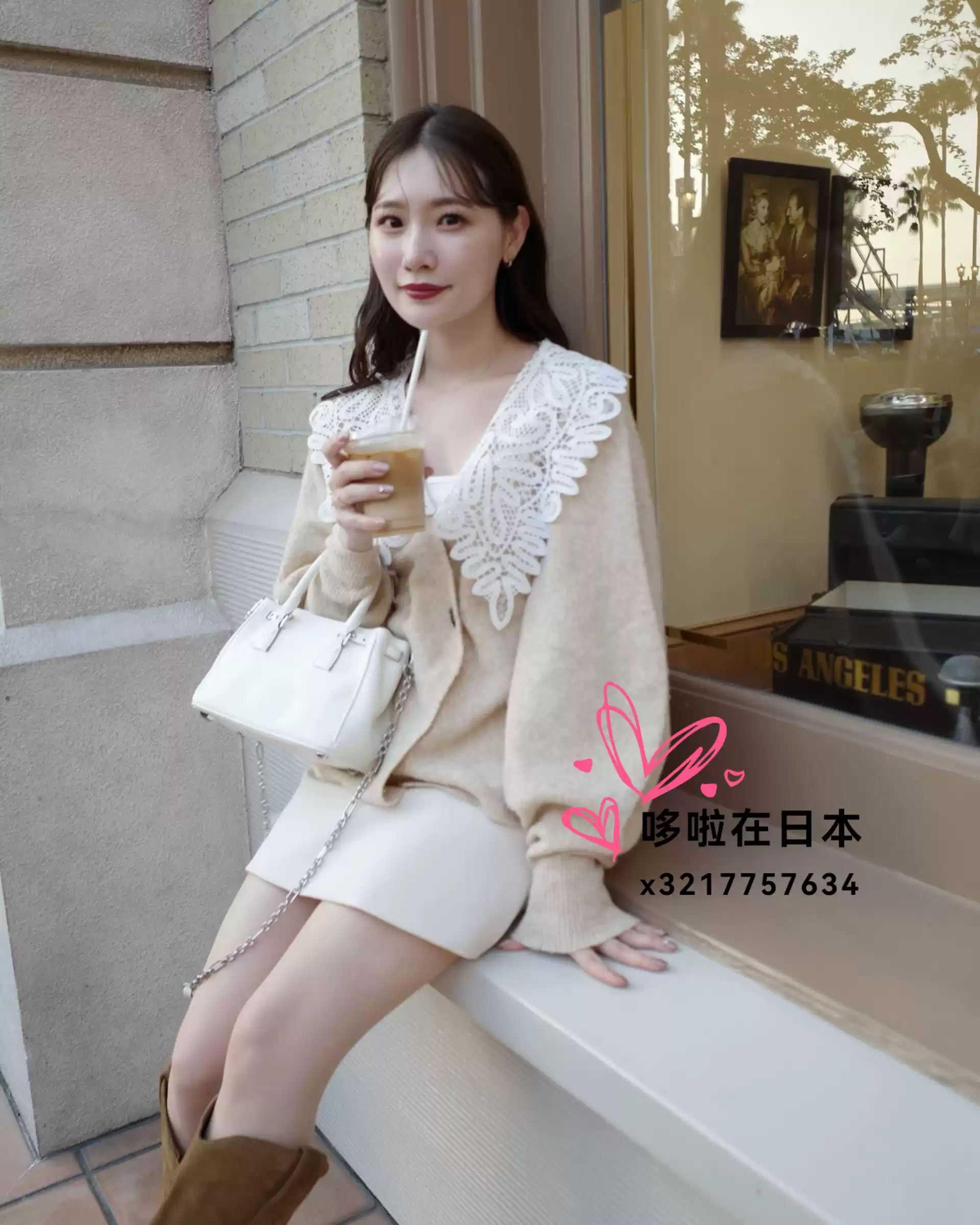 acka Acka. lace collar knit cardigan ブラック lace collar knit 