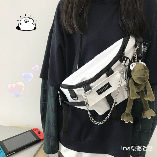 Брендовая японская нагрудная сумка подходит для мужчин и женщин, сумка через плечо для школьников, поясная сумка, Южная Корея, в японском стиле