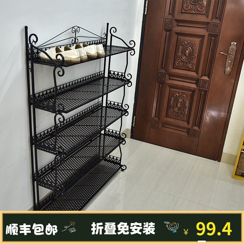 Living room floor-to-ceiling shelf Wrought iron multi-layer shoe rack Flower rack bookshelf Creative bathroom rack Storage and placement shelf
