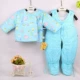 Bộ đồ hai dây mùa thu cho bé sơ sinh và áo sơ mi cotton cho bé sơ sinh nam và nữ ra ngoài áo khoác + yếm thời trang bé gái