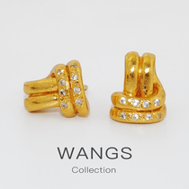 WANGS custom new European and American niche light luxury high-grade earrings Joker s925 silver zircon earrings Fedoma