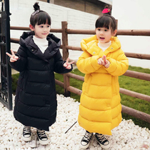 2020 new childrens down jacket girls long Korean version of foreign-style boys long knee-thick winter coat