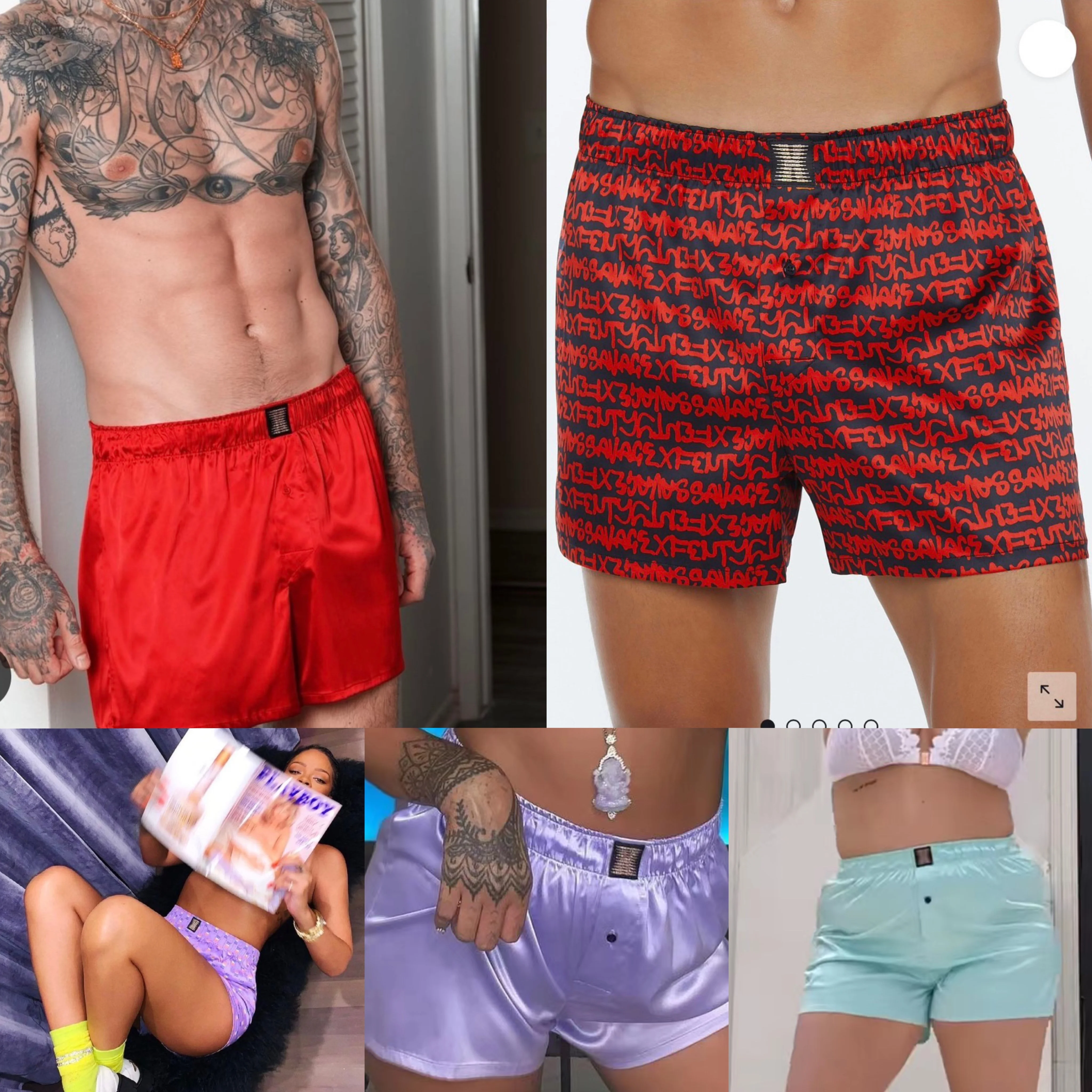Сатиновые повседневные шорты Rihanna, домашние штаны Savage x Satin Boxers SXF