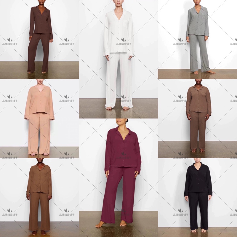 No Returns or Exchanges Xxs-4Xl Skims Soft Lounge Long-Sleeve/Short-Sleeve Pajama Set Modal