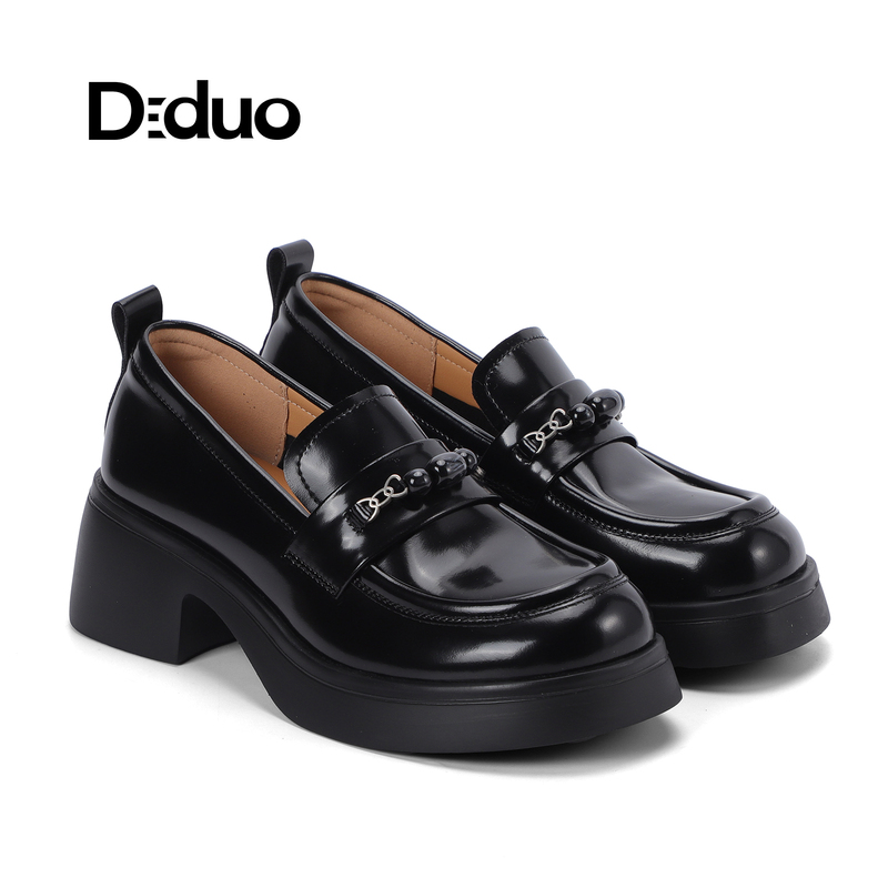 【Little Maruko】Diduo Women's Shoes 2026 Spring New Style Small Buckle Thick-Soled Loafers D8A7D908101