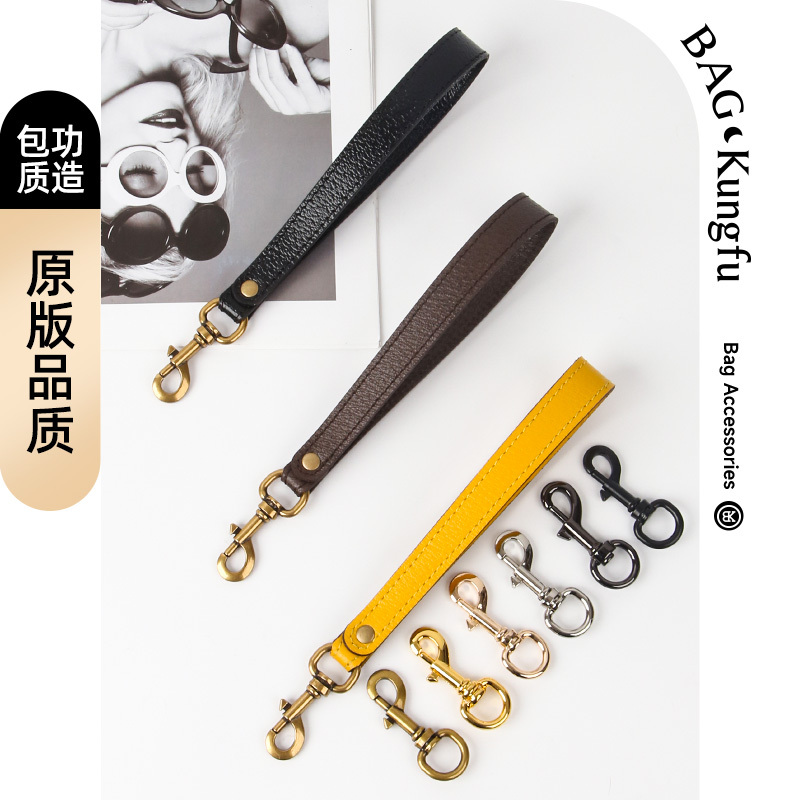 Suitable for Gucci Men's Clutch Bag Wrist Strap Handbag Accessories Black Genuine Leather Cowhide Coin Purse