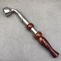 Cigarette pot smoking set large leaf broken tobacco pipe copper relief agate Chinese style cigarette holder handmade cigarette for the elderly