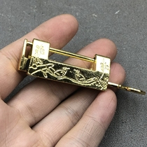 Antiques and miscellaneous gilt small locks magpie climbing plum festival lock padlock box lock jewelry box mini size 4 cm long