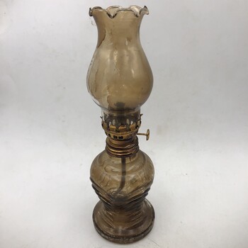 Antique Republic of China Copper Oil Lamp Holder, Lampshade, Old-Fashioned Lighting Home Decor, Vintage, Usable