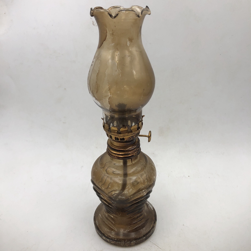 Antique Republic of China Copper Oil Lamp Holder, Lampshade, Old-Fashioned Lighting Home Decor, Vintage, Usable