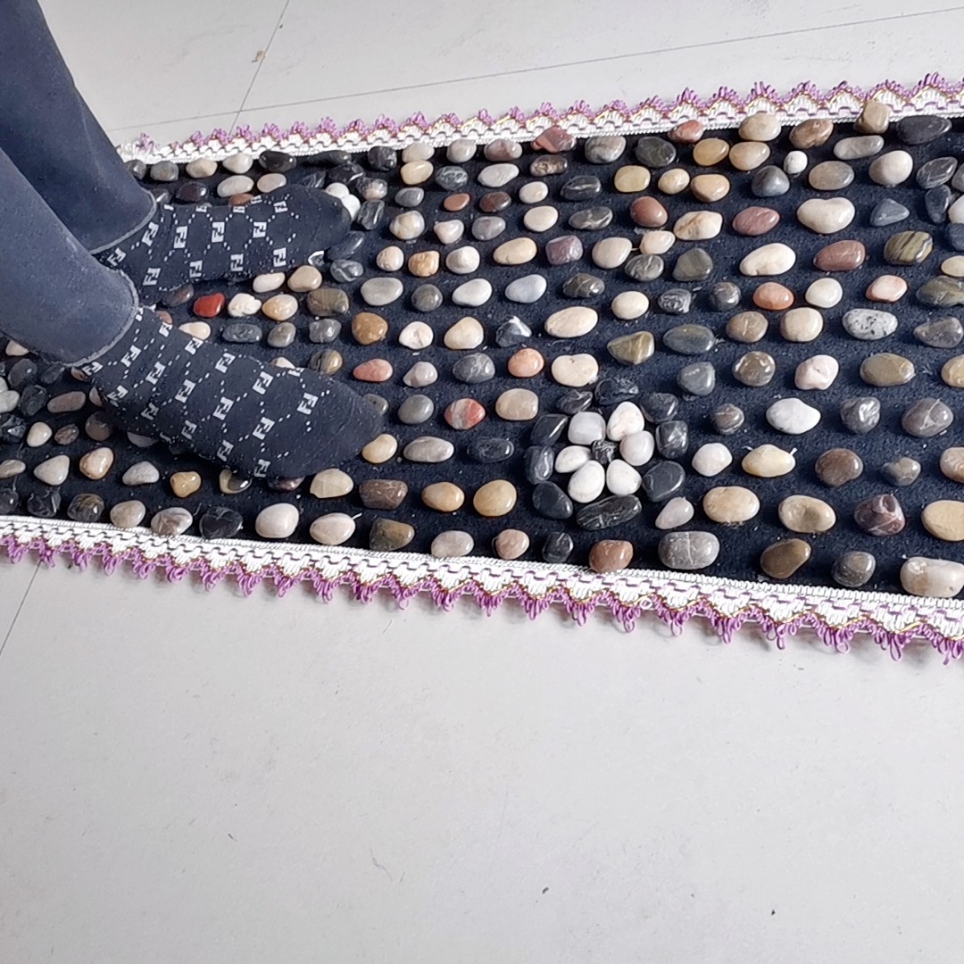 Natural Yuhua Stone Pebble Foot Massage Pad Pedicure Foot Massage Pad Foot Care Massager Pebble Road