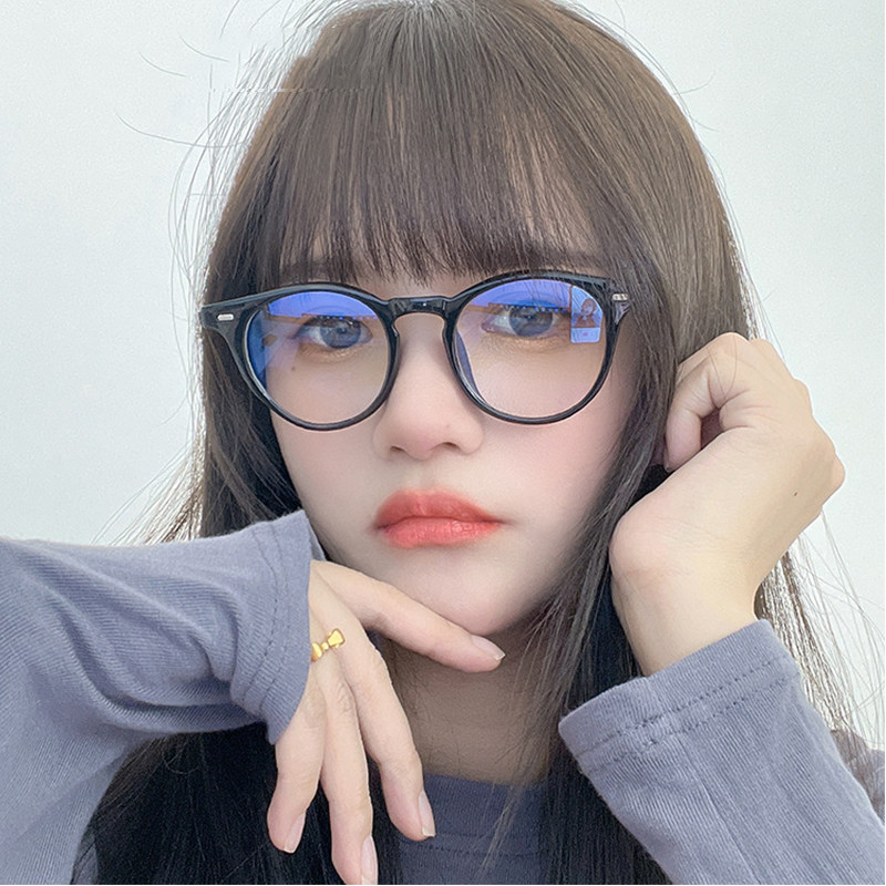 欧沃森GM韩版复古米钉圆形眼镜框女网红ins素颜防蓝光眼镜架RD367