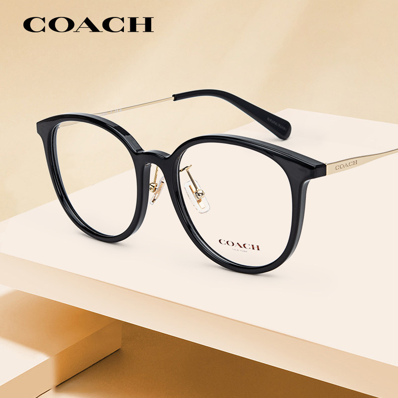 COACH蔻驰潮流复古椭圆形眼镜框女HC6160时尚轻奢气质近视眼镜架