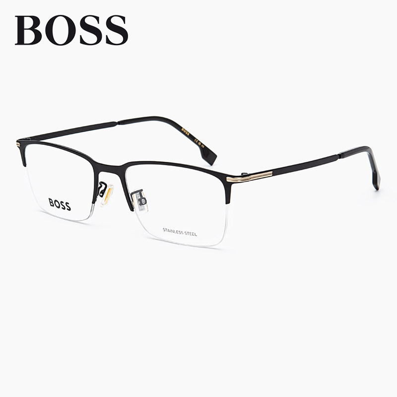 HUGO BOSS雨果博斯商务休闲半框眼镜架男1616斯文百搭近视镜架女
