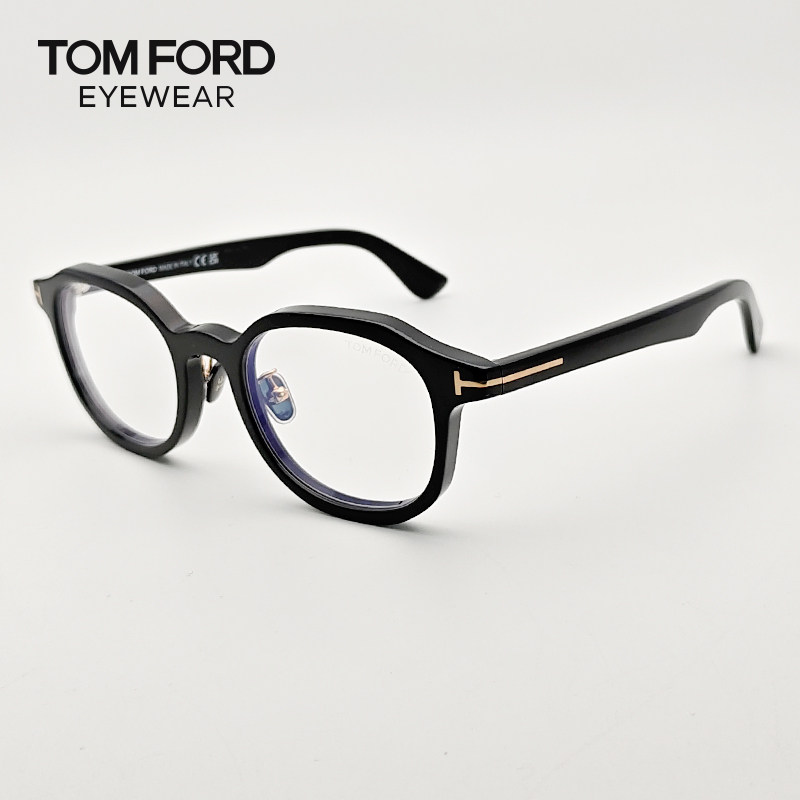 TOM FORD汤姆福特防蓝光T标眼镜框男TF6007复古圆框近视眼镜架女