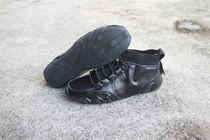 Autumn high top off-size mens casual leather shoes hand-sewn breathable socks toe layer cowhide outdoor beanie mens shoes